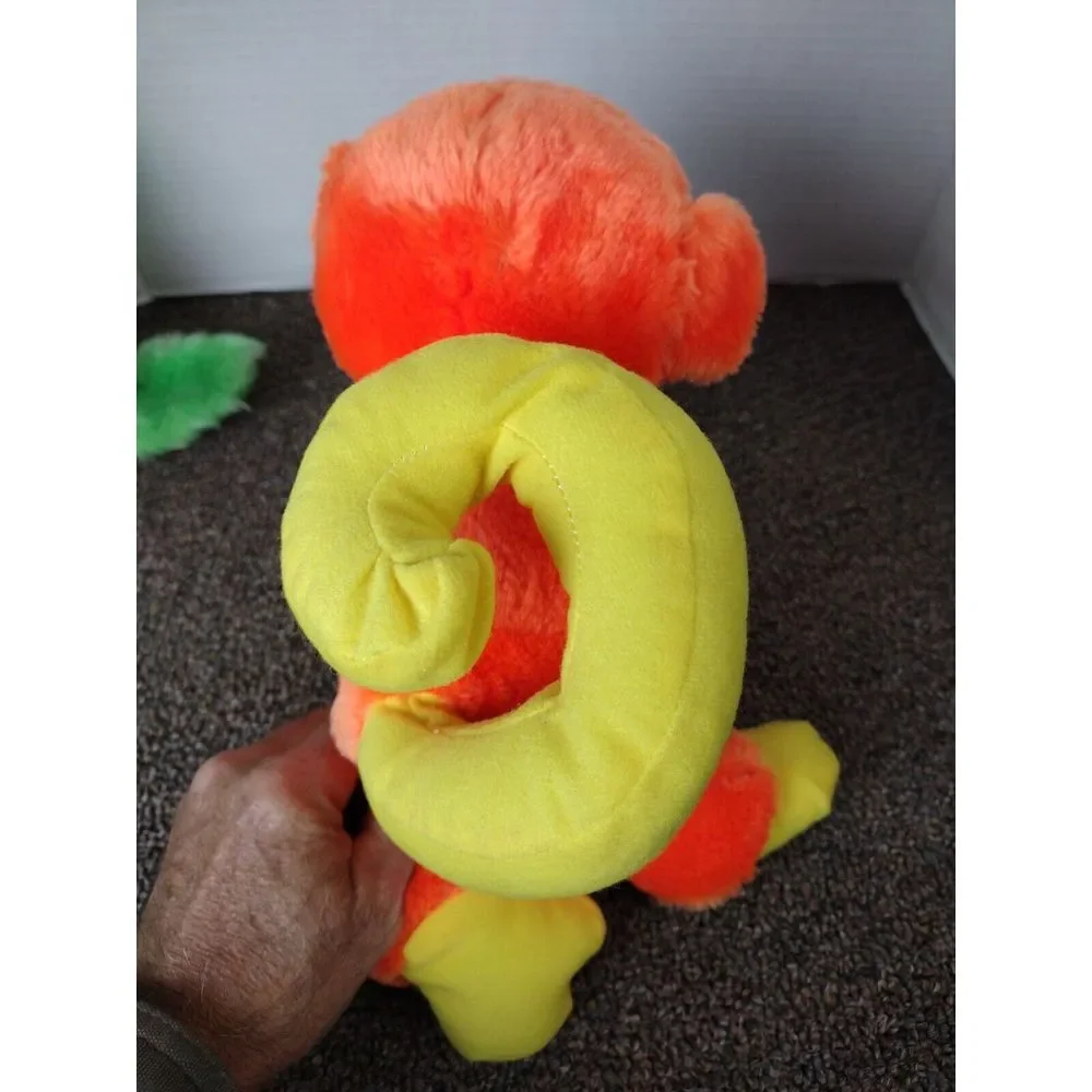 2- Dole Bananimals Orange Banachimp Plush & Green Tucan Vintage 80s Stuffed Toy